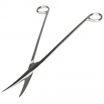 Ножиці по Metzenbaum, анатомічні, для розтину м'яких тканин, зігнуті, гострокінцеві. Довжина 28 см